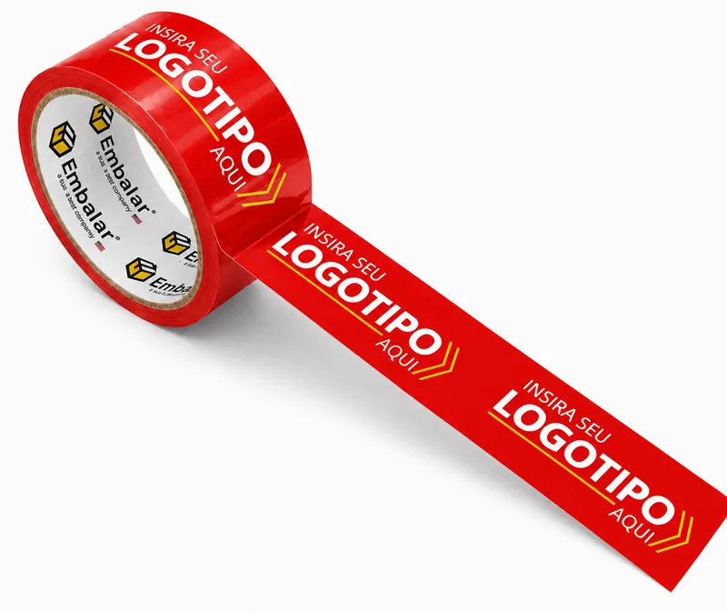 Fita personalizada com fundo vermelho — exemplo